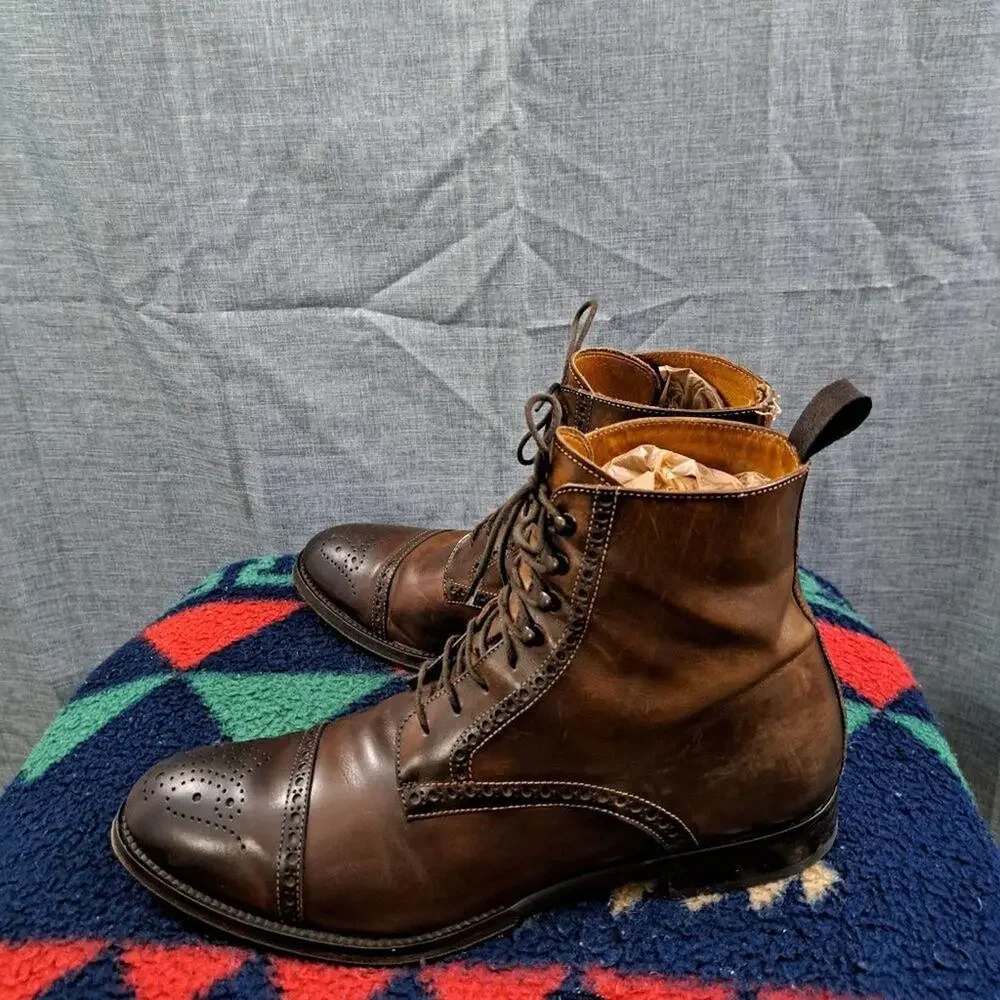 %Antonio Maurizi Leather Boot Men's Size 44.5 US 10.5 -11 / D12
